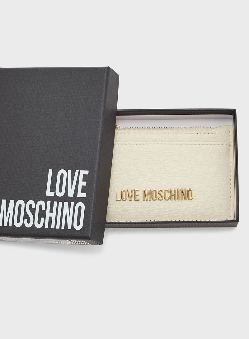 Love Moschino Logo Detailed Zip Over Wallet