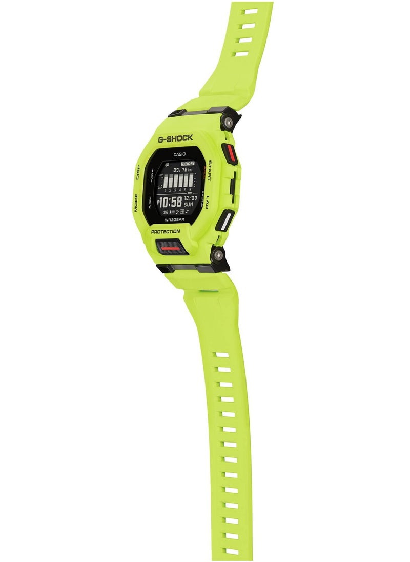 CASIO - ساعة كاسيو جي شوك بلوتوث للرجال، انالوج رقمية، اخضر نيون مع حزام راتنج GBD-200-9DR - Image 1
