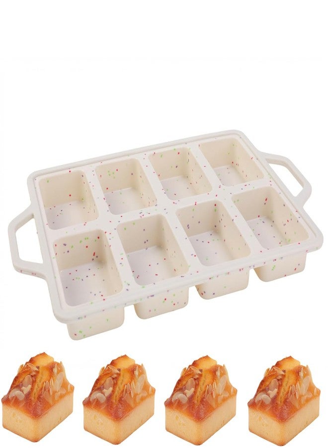 Ahorasky Silicone Mini Loaf Pans with Metal Reinforced Frame - Non-stick 8-Cavity Silicone Bread Pan for Baking, Tiny Banana Bread Set, Dishwasher Safe Brownie Pan-Cream - Image 1