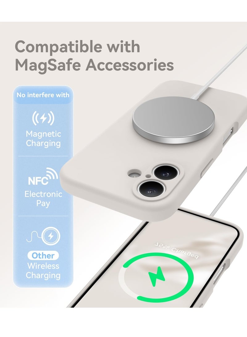 ELTRAZONE iPhone 16 Case – Upgraded Silicone Phone Cover with Camera Protection, Compatible with MagSafe, Anti-Scratch Microfiber Lining & 2 Screen Protectors – Stone - Image 3