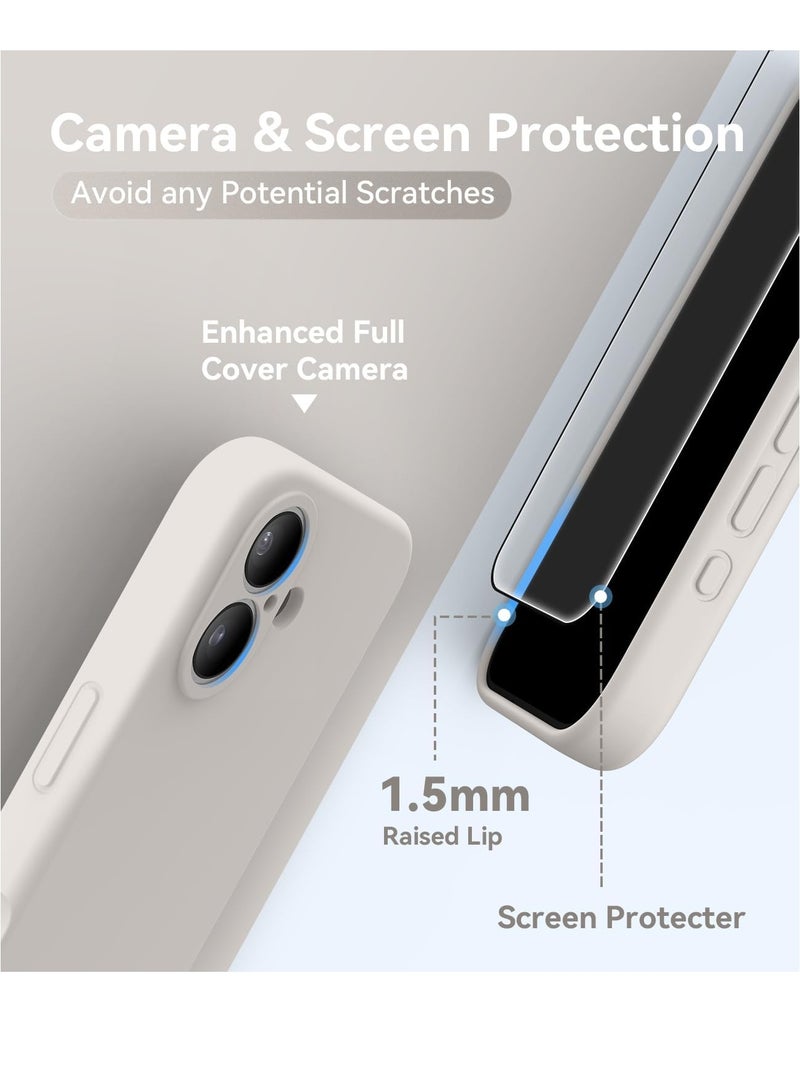 ELTRAZONE iPhone 16 Case – Upgraded Silicone Phone Cover with Camera Protection, Compatible with MagSafe, Anti-Scratch Microfiber Lining & 2 Screen Protectors – Stone - Image 4