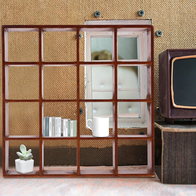 Walnut Color Miniature Display Cabinet Model With 16 Compartments Dollhouse Furniture - Image 4