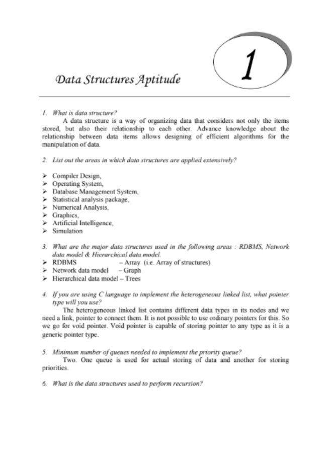 كتاب “Data Structures Aptitude” مرجعًا مميزًا لاختبار وتقوية الفهم العملي والنظري لهياكل البيانات والخوارزميات. - Image 1