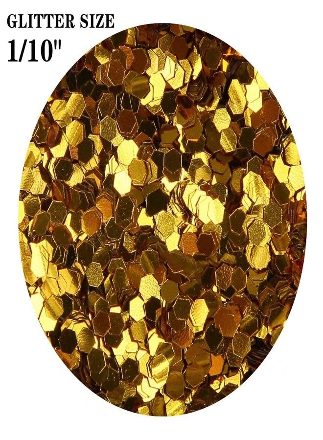 TORC Gold Chunky Glitter 4 OZ Super Chunky Glitter for Resin Crafts Art Nail Cosmetic Festival Decor 1/10 (2.5 mm) - Image 2