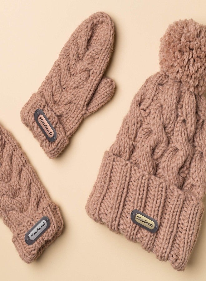 TXIN 9 Pieces Handmade Metal Labels with Shim Oval Shaped Alloy Hand Made Bag Tags for Clothes Jewelry Sewing Accessories DIY Crafts Decoration - Image 3