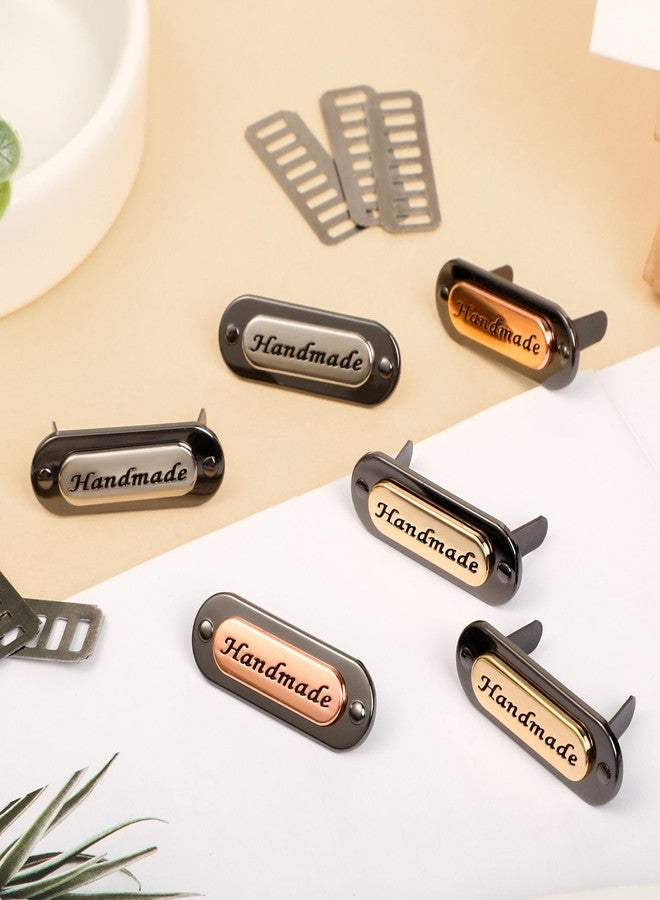 TXIN 9 Pieces Handmade Metal Labels with Shim Oval Shaped Alloy Hand Made Bag Tags for Clothes Jewelry Sewing Accessories DIY Crafts Decoration - Image 5