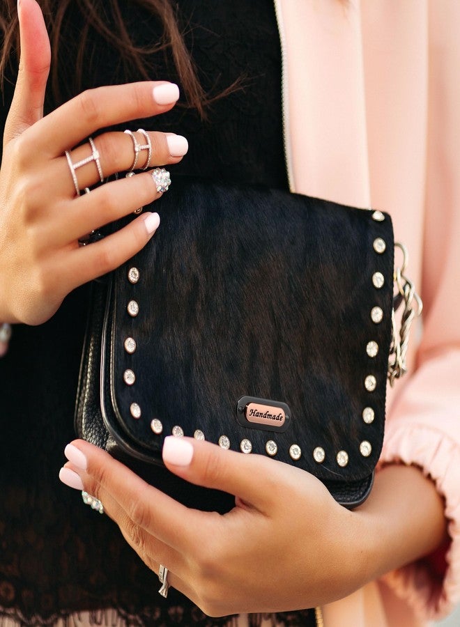 TXIN 9 Pieces Handmade Metal Labels with Shim Oval Shaped Alloy Hand Made Bag Tags for Clothes Jewelry Sewing Accessories DIY Crafts Decoration - Image 4