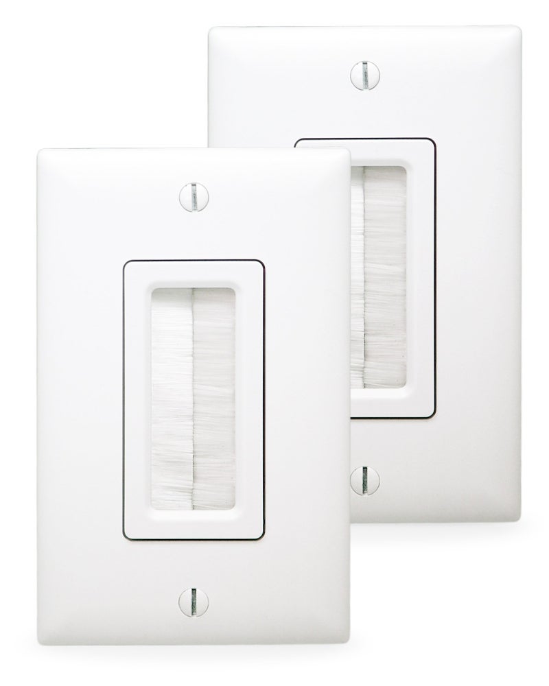 On-Q Legrand - OnQ HDMI In-Wall Connection Kit for Cable Management, Cable Pass Through Strap Conceals Cabling Behind the Wall, White, 2 Count, HT2000WHV1 - Image 1