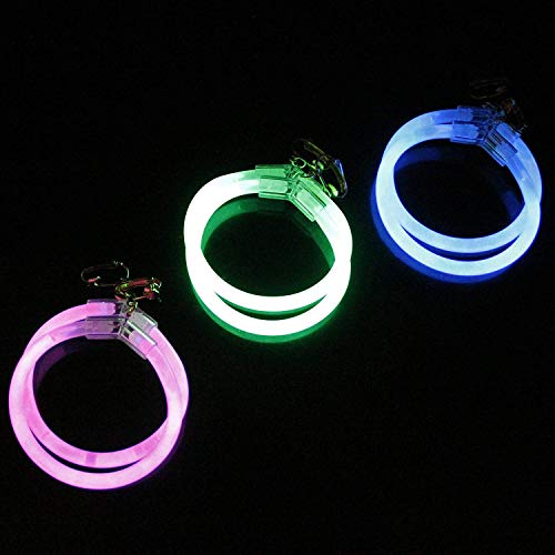 Fun Central 6 Pack 25 Inch Glow Hoop Earrings Bulk LightUp Party Favors for Raves Festivals and Events - Image 5