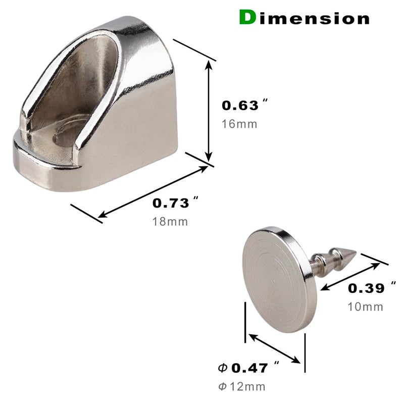 Keenkee 4 Set Magnetic Cabinet Door Catches Hardware Fittings with Neodymium Magnets for Furniture Door Stoppers, Closer, Latch, Nickel Color, Free Wood Screws - Image 4