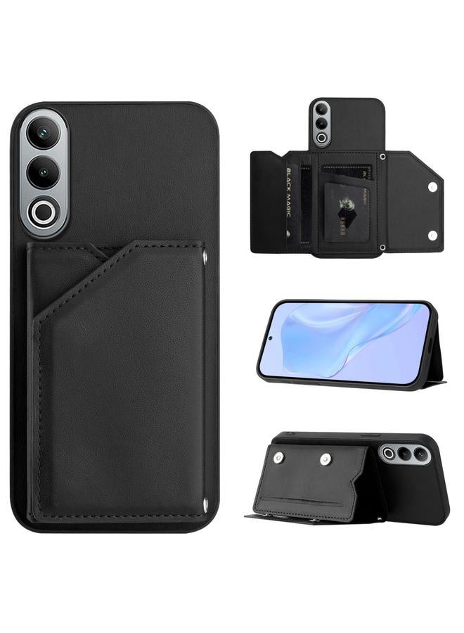 S-TOP Case For OnePlus Nord CE4 Skin Feel Four Card Slots Phone Case with Wrist Strap - Image 1
