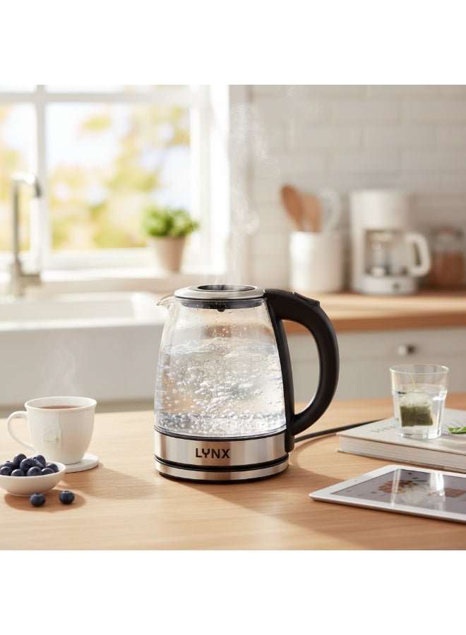 LYNX Electric Kettle, 1.8L Double Glass Wall Stainless Steel, 1500W Fast Boiling Water Heater, Tea Coffee Maker KT-2108, Auto Shut Off, Boil Dry Protection, 360 Rotating Base, Cordless - Image 5