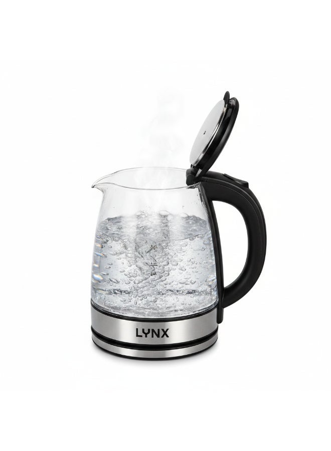 LYNX Electric Kettle, 1.8L Double Glass Wall Stainless Steel, 1500W Fast Boiling Water Heater, Tea Coffee Maker KT-2108, Auto Shut Off, Boil Dry Protection, 360 Rotating Base, Cordless - Image 4