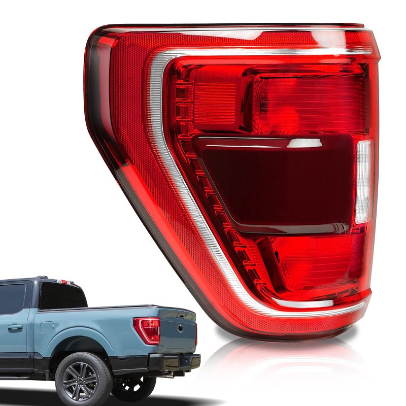 STRAUTOS Tail Lights Compatible With 2021 2022 2023 Ford F150 XLT TREMOR Halogen WBlind Spot Left Driver Sidee Brake Rear Taillight AssemblyReplace ML3Z13405C