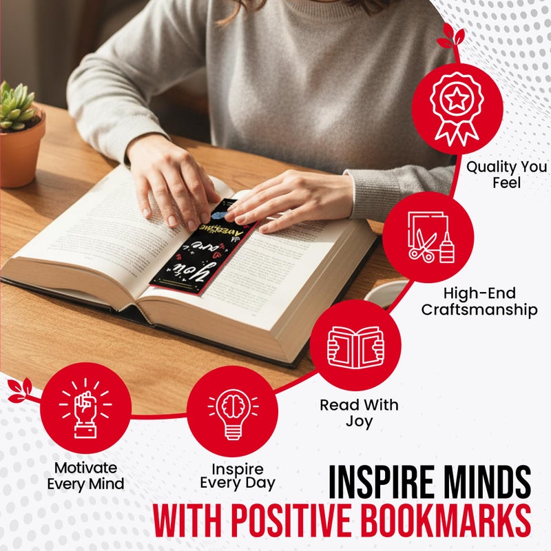 Iconikal 100-Count Inspirational, Motivational, Gratitude, Appreciation, Kindness & Encouragement Sayings Bookmarks - Image 3