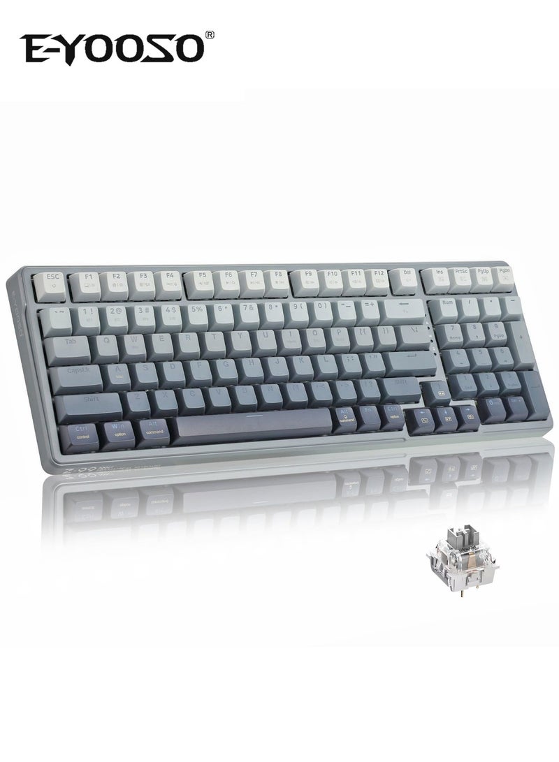 E-YOOSO Z-99 Wireless Mechanical Keyboard, Tri-Mode Bluetooth 5.0/2.4GHz/USB-C, Hot-Swappable Linear Switches, Gasket-Mounted, RGB Backlit for PC, Tablet, PS, Xbox - Image 1