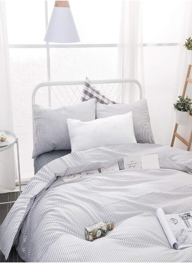 NTBAY 100% Brushed Microfiber Twin Duvet Cover Set, 2 Pieces Super Soft White Bedding Set, Solid Color Zipper Comforter Cover with Ties and Pillow Sham