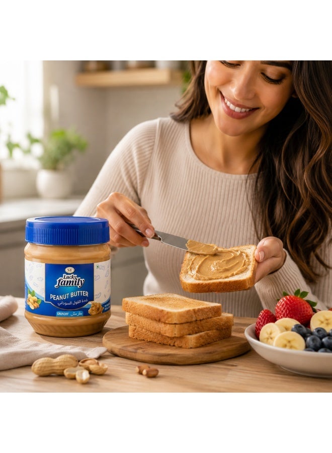 LUCKY FAMILY Crunchy Peanut Butter Small Jar 340g - Image 4