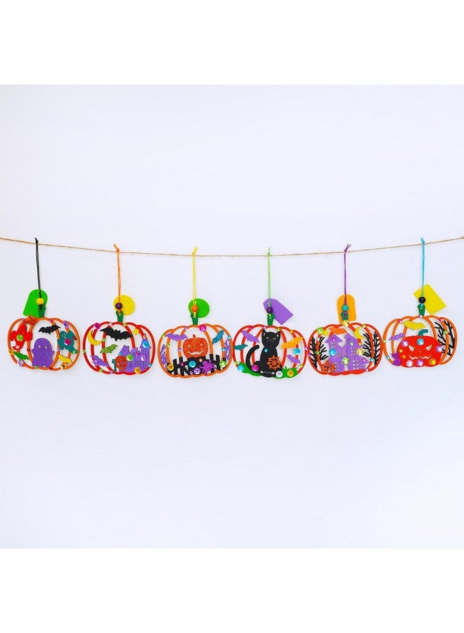 Winlyn 24 Sets Halloween Pumpkin Craft Kits DIY Wooden Pumpkin Ornaments Craft Kits Unfinished Paintable Wood Pumpkin Halloween Crafts for Kids Classroom Activities Art Project Halloween Decorations - Image 5