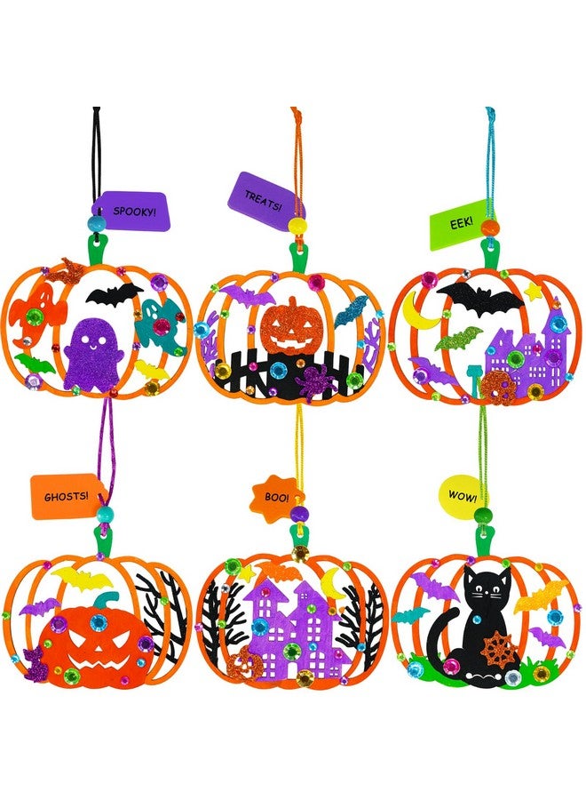 Winlyn 24 Sets Halloween Pumpkin Craft Kits DIY Wooden Pumpkin Ornaments Craft Kits Unfinished Paintable Wood Pumpkin Halloween Crafts for Kids Classroom Activities Art Project Halloween Decorations - Image 2