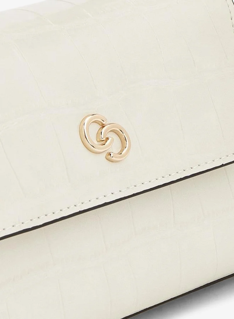 Celeste IVORY Textured Satchel Bag With Button Closure for Women | Best Price UAE