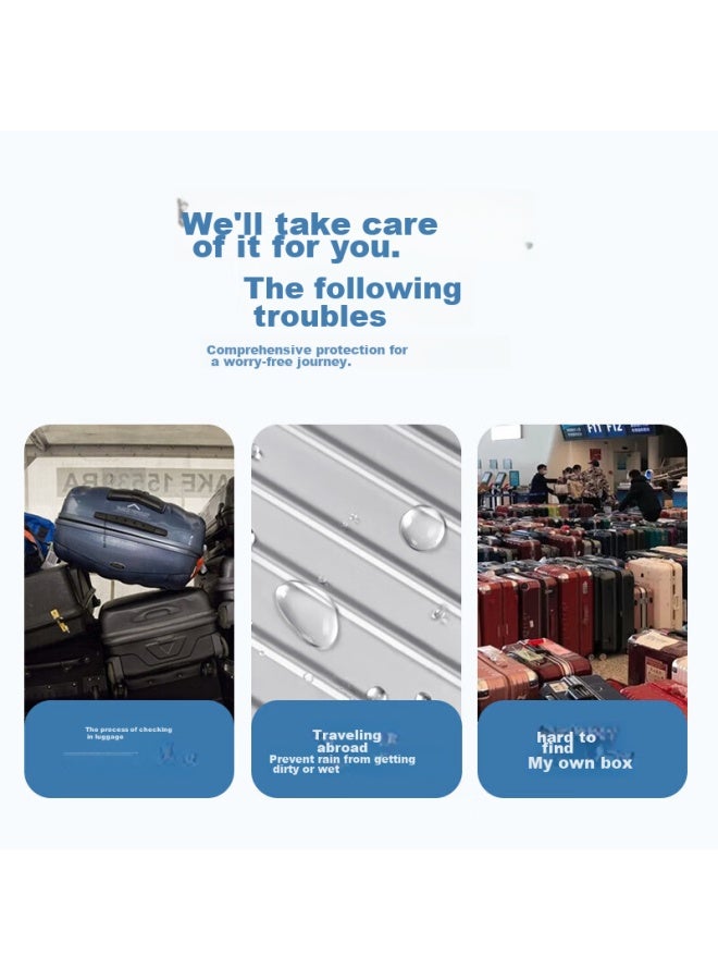 Bubm Luggage Protector, Waterproof Suitcase Cover, Thickened Travel Bag Strap, 24-inch Dust Cover, Transparent Suitcase Cover For Trolley Bags - Image 5
