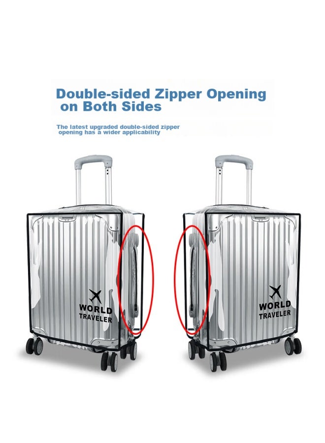 Bubm Luggage Protector, Waterproof Suitcase Cover, Thickened Travel Bag Strap, 24-inch Dust Cover, Transparent Suitcase Cover For Trolley Bags - Image 1