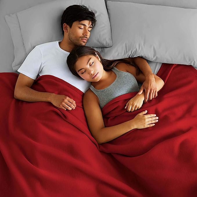 Purav Light Singal Bed Fleece Blanket Soft, Lightweight,Woolen, Winter & Traveling Blanket Ideal AC & All-Season Polar Fleece- 60 X 90- Pack of 5, Maroon - Image 5