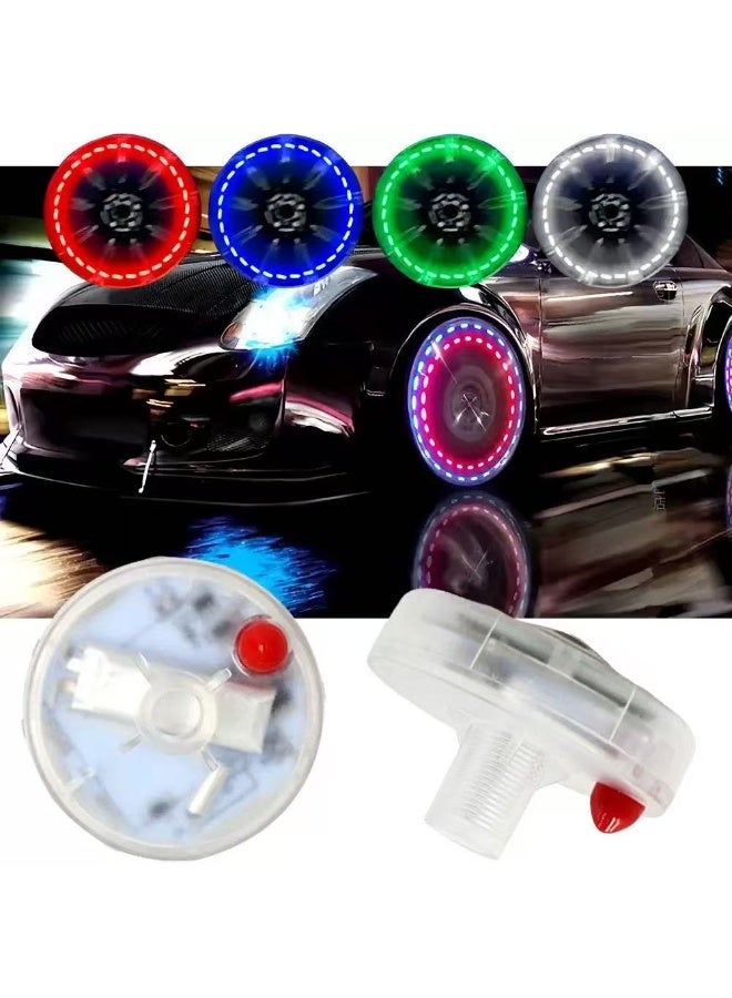 لاكي 4-Packs من أضواء صمام الإطارات LED الشمسية مع مستشعر الحركة، مصابيح عجلات ملونة - إكسسوارات أساسية للسيارات والدراجات والدراجات النارية - Image 2