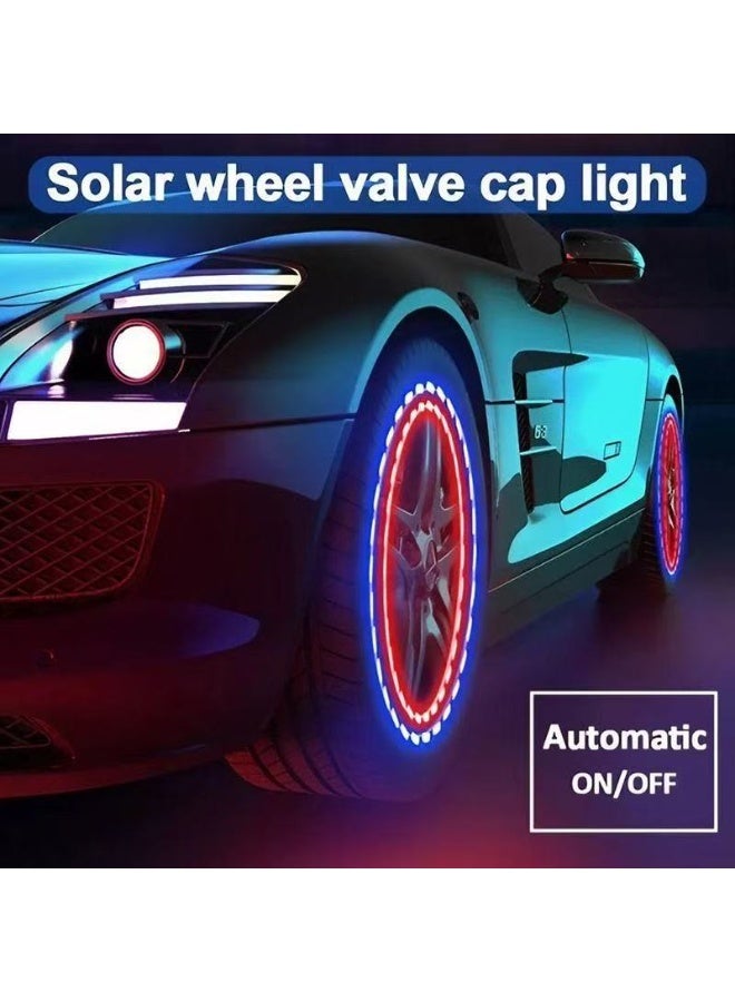 لاكي 4-Packs من أضواء صمام الإطارات LED الشمسية مع مستشعر الحركة، مصابيح عجلات ملونة - إكسسوارات أساسية للسيارات والدراجات والدراجات النارية - Image 4