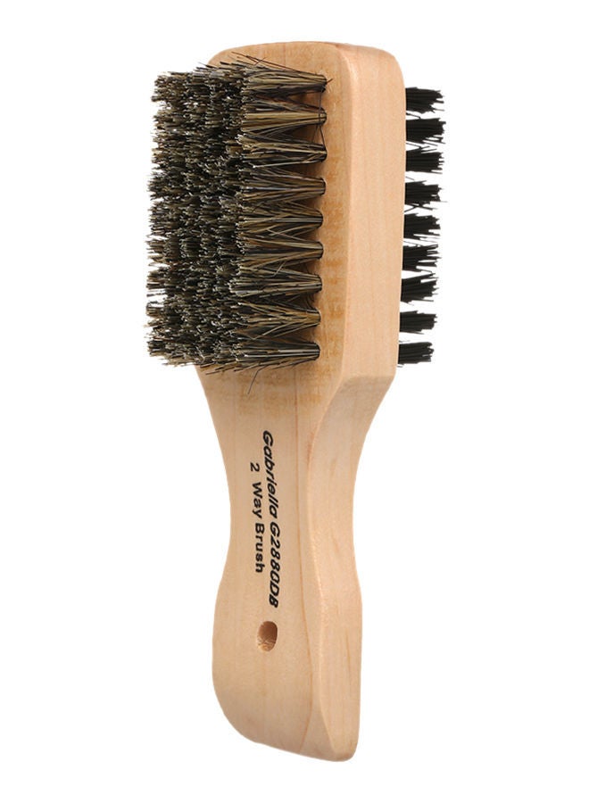 NIBEMINENT Beard Wood Handle Double-Sided Hair Brush Brown - Image 4