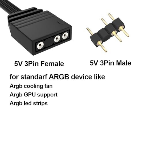 OwlTree 4Pack 4 Pin to 3 Pin RGB Adapter for Corsair RGB HUB, Lighting Node CORE, Commander CORE and iCUE Commander CORE XT, Converter to Standard 5V 3 Pin ARGB Fan Device - Image 4