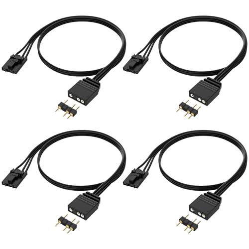OwlTree 4Pack 4 Pin to 3 Pin RGB Adapter for Corsair RGB HUB, Lighting Node CORE, Commander CORE and iCUE Commander CORE XT, Converter to Standard 5V 3 Pin ARGB Fan Device - Image 1