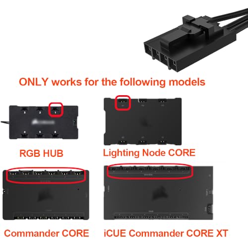 OwlTree 4Pack 4 Pin to 3 Pin RGB Adapter for Corsair RGB HUB, Lighting Node CORE, Commander CORE and iCUE Commander CORE XT, Converter to Standard 5V 3 Pin ARGB Fan Device - Image 3