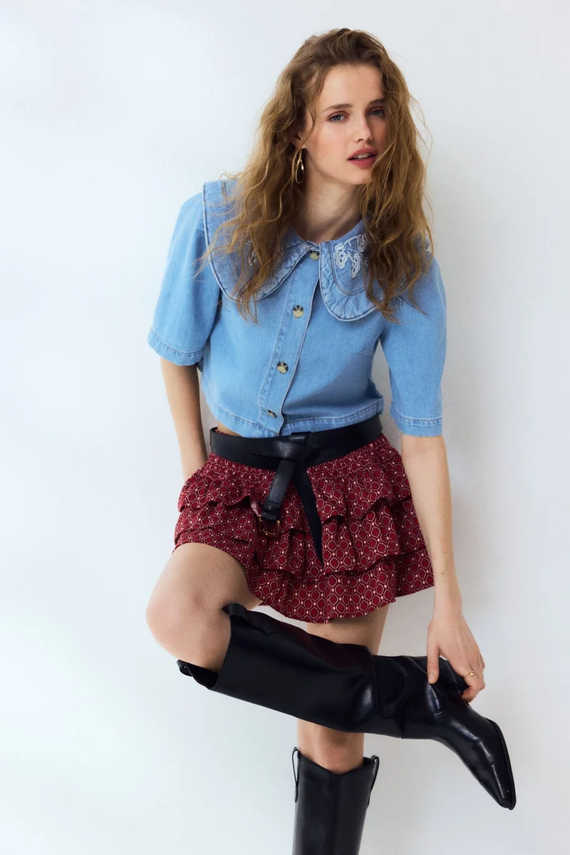 اتش اند ام تنورة بشورت بطبقات