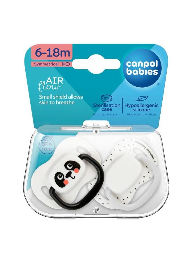 Canpol Babies Silicone Symmetrical Soother 6-18m White (2Psc) - Image 1