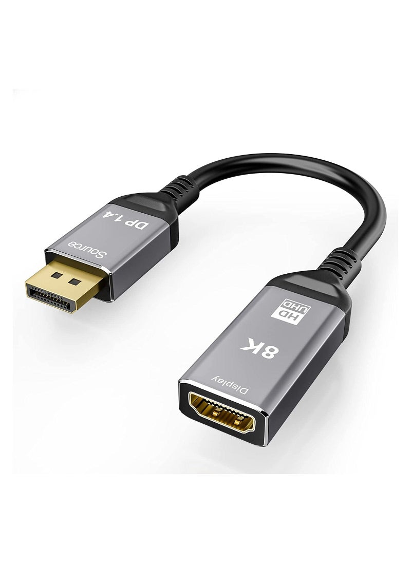 DisplayPort 1.4 to HDMI 2.1 Ultra HD 8K Male to Female Cable 0.25m Converter 8K@60Hz 4K@120Hz Directional Compatible with DisplayPort PC and HDMI Displays Tvs  - Image 1