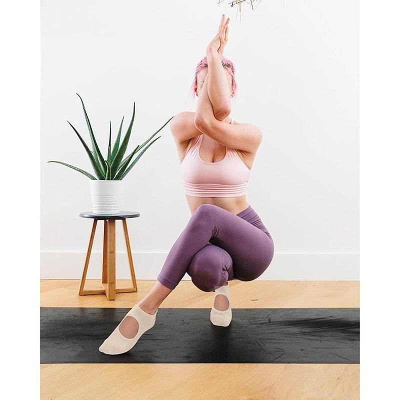 BLONGW Grip Pilates Socks for Women, Non-Slip Yoga Athletic Socks for Barre Ballet Barefoot Workout Hospital - Image 2