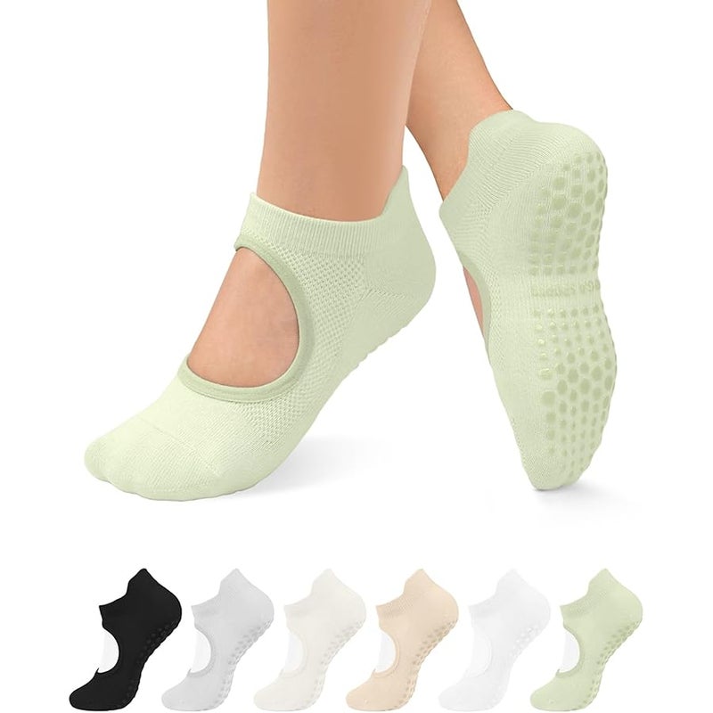 BLONGW Grip Pilates Socks for Women, Non-Slip Yoga Athletic Socks for Barre Ballet Barefoot Workout Hospital - Image 1