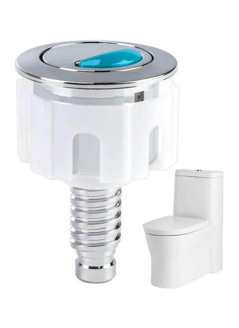 Toilet Flush Button, Modern Compact Double Push Toilet Flush Parts, Round Dual Flush Push Button Compatible with Standard Cistern, Cistern Flush Replacement