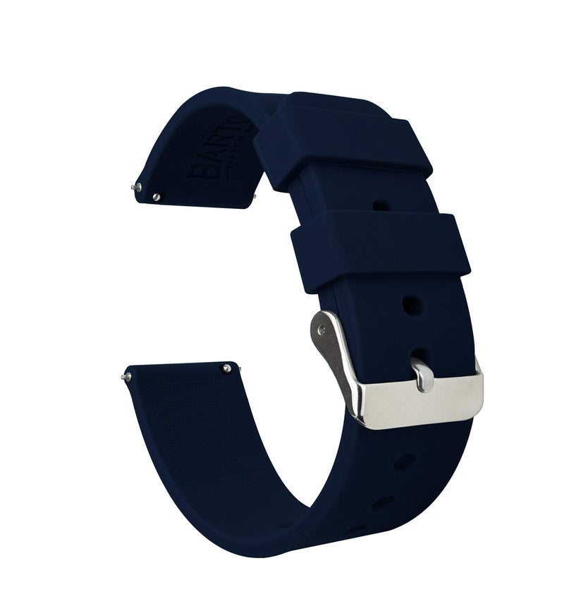 BARTON WATCH BANDS 22mm Navy Blue Soft Silicone Quick Release Straps - Image 1