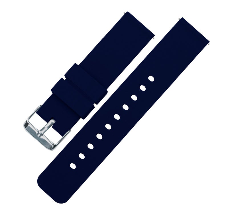 BARTON WATCH BANDS 22mm Navy Blue Soft Silicone Quick Release Straps - Image 2