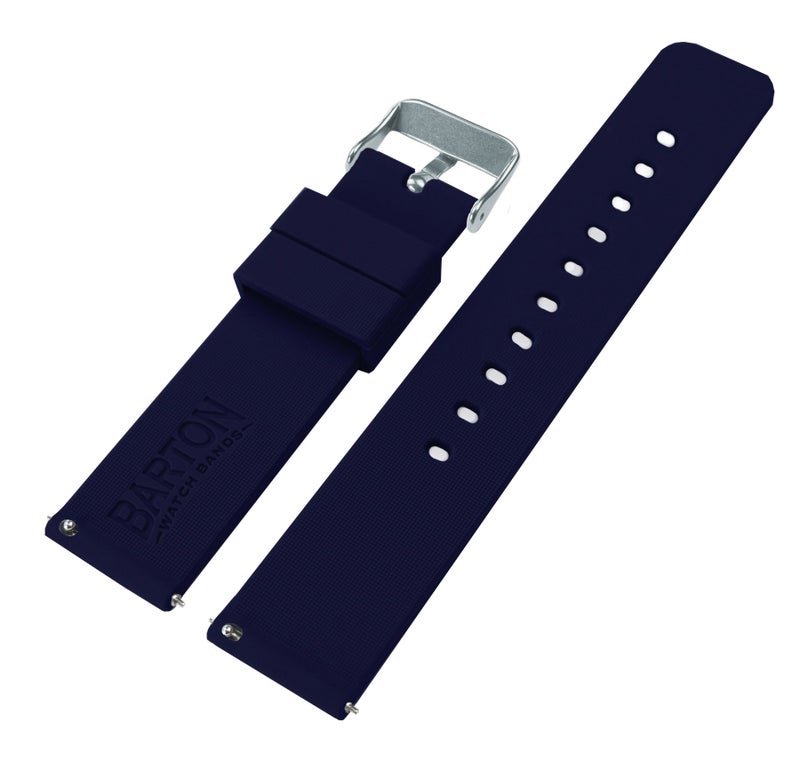BARTON WATCH BANDS 22mm Navy Blue Soft Silicone Quick Release Straps - Image 3