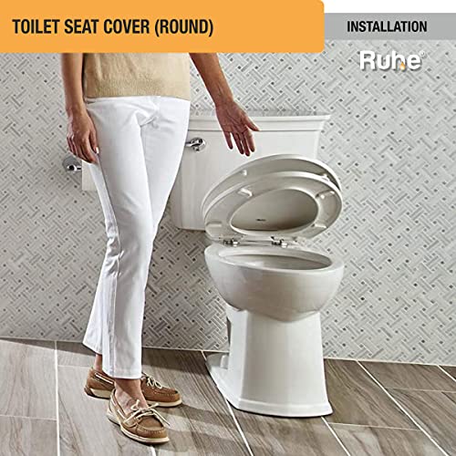 Ruhe® Super Round Toilet Seat Cover - White | PVC Cover for Western Toilet Seats | Commode Cover with Sleek Design & Easy Installation - Image 5