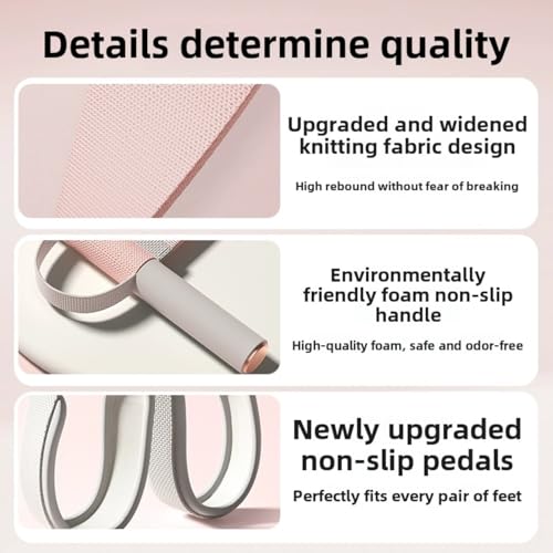 Zooplan 2025 New Yoga Pedal Resistance Fabric Band with Handles Anti-Broken Elastic Sit Up Pull Rope for Strength Training 120lb Full-Body Excercise Band Portable Unisex Resistance Exercise Bands (Purple) - Image 5