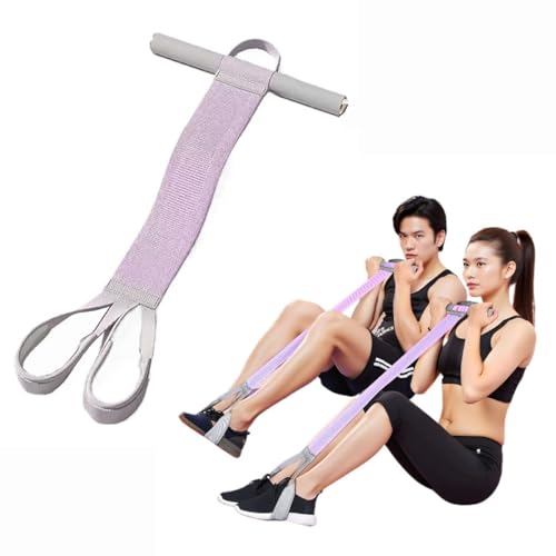 Zooplan 2025 New Yoga Pedal Resistance Fabric Band with Handles Anti-Broken Elastic Sit Up Pull Rope for Strength Training 120lb Full-Body Excercise Band Portable Unisex Resistance Exercise Bands (Purple) - Image 1