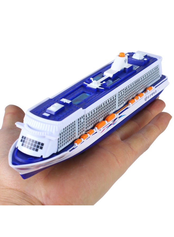 Eter Love Cruise Ship Alloy Model Yacht Simulation Ship Toy Sightseeing Ship Acousto-optic Back Force 1713B Box-Color:Blue  - Image 5