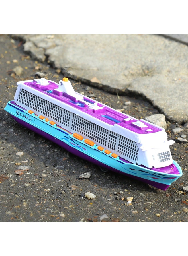 Eter Love Cruise Ship Alloy Model Yacht Simulation Ship Toy Sightseeing Ship Acousto-optic Back Force 1713B Box-Color:Blue  - Image 4