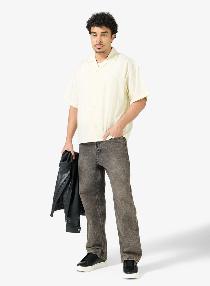 جاك اند جونز قميص مخطط بأكمام قصيرة من البوبلين - Image 4