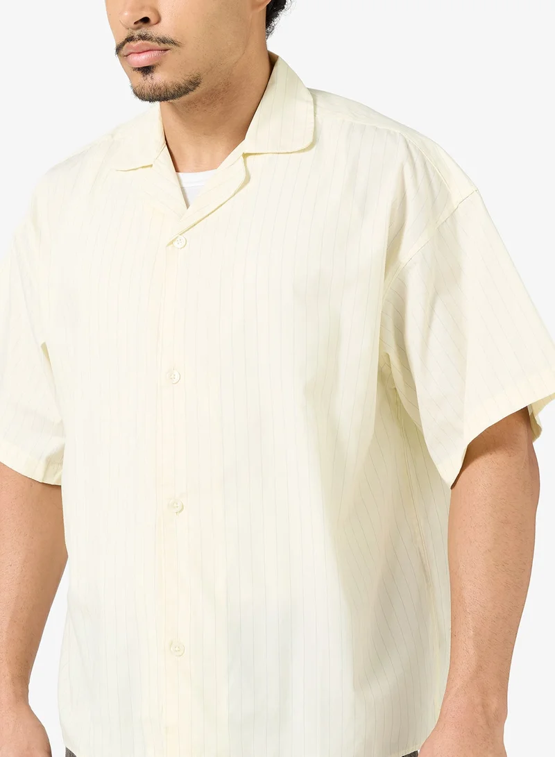 JACK & JONES Poplin Stripe  Short Sleeve Shirt